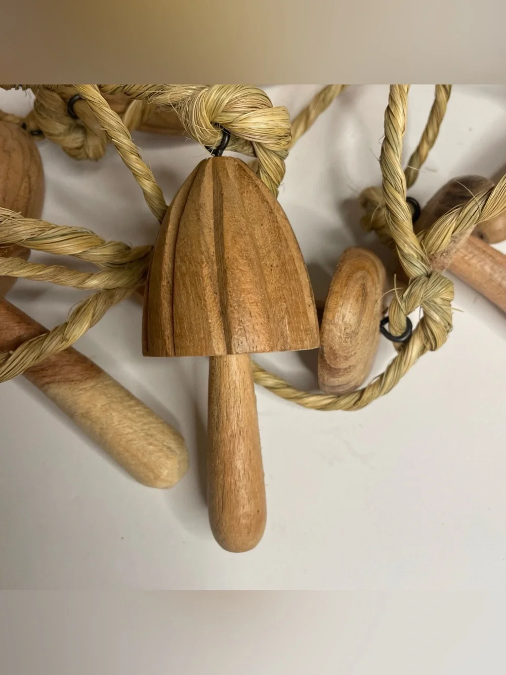 Wooden Mushroom Garland Boho Cottage Core Gnome Life Whimsy Wood Lot Of 2